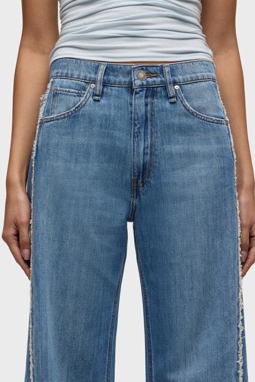 Hudson Jodie Wide Leg Frayed Seam Jeans In Unravel