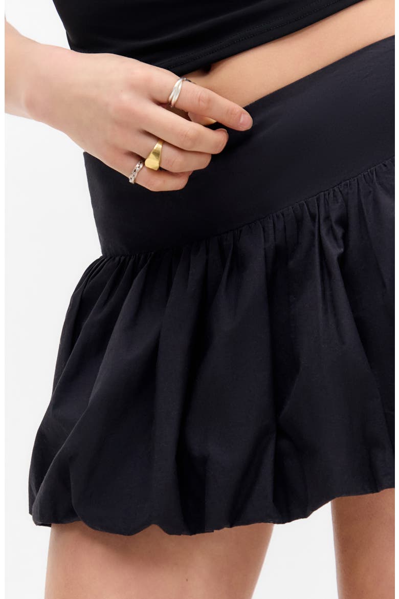 Bubble Hem Miniskirt, Alternate, color, BLACK