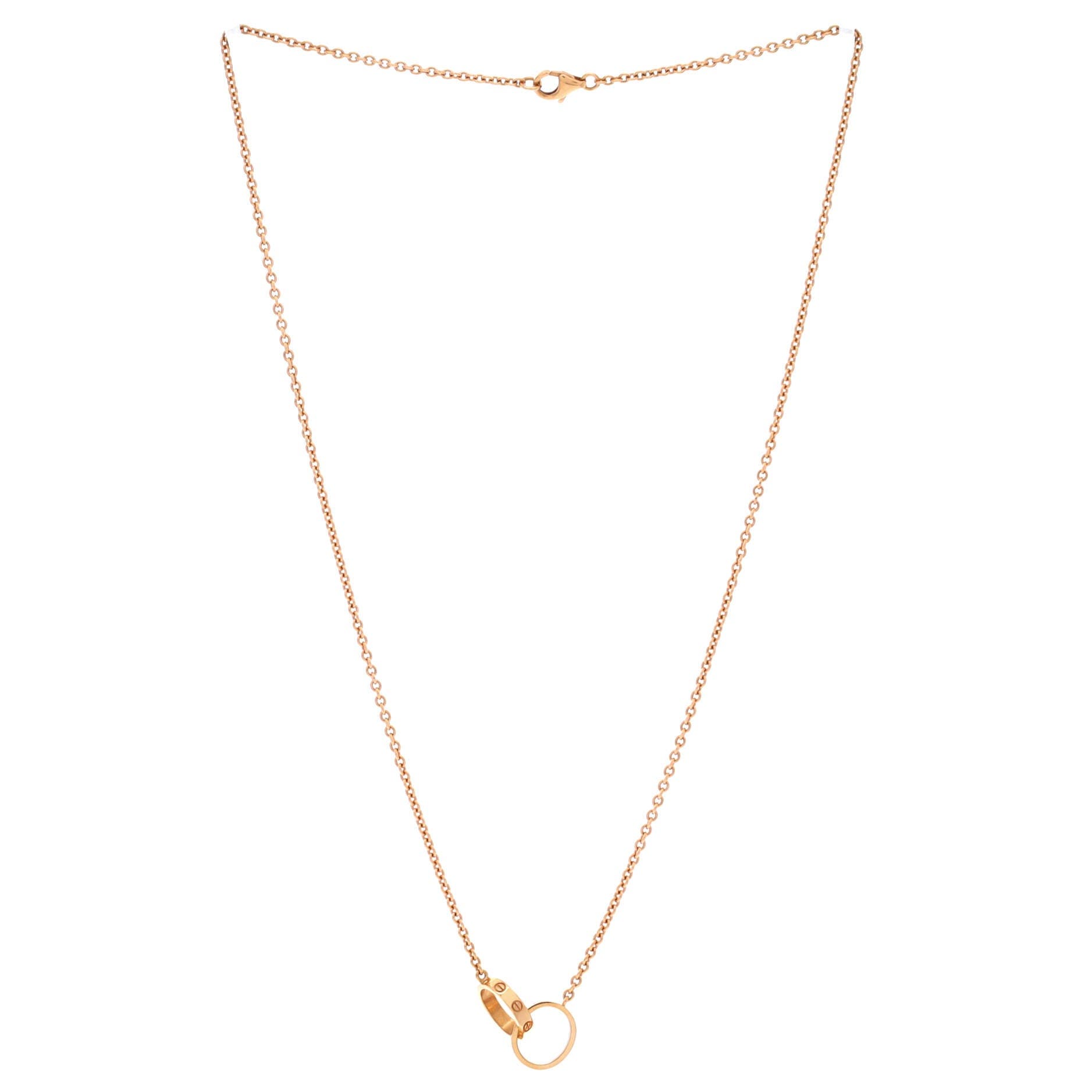 Love Interlocking Necklace 18K Rose Gold, Alternate, color, Metallic Gold