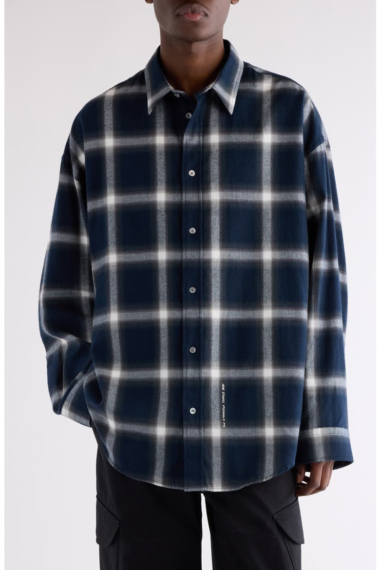 Setar Shadow Check Long Sleeve Flannel Button-Up Shirt (Men