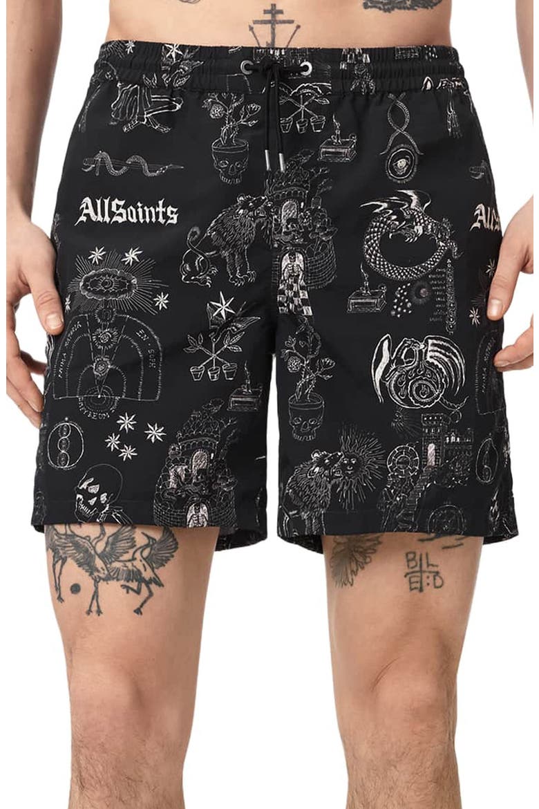 Terra Swim Trunks, Main, color, WASHED BLACK
