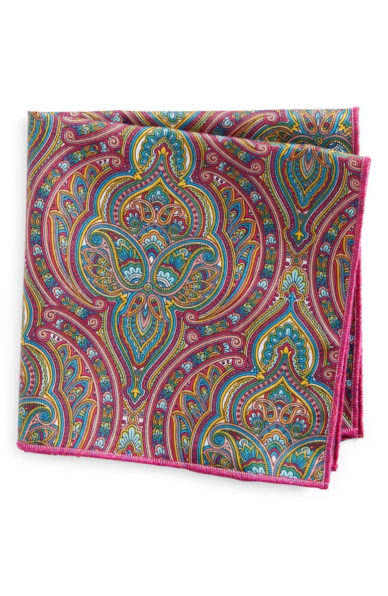 CLIFTON WILSON Print Cotton Pocket Square, Main, color, 