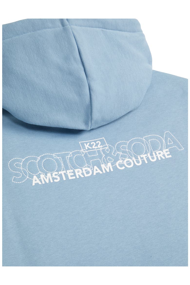 Relaxed Fit Fleece Graphic Hoodie, Alternate, color, FADED DENIM