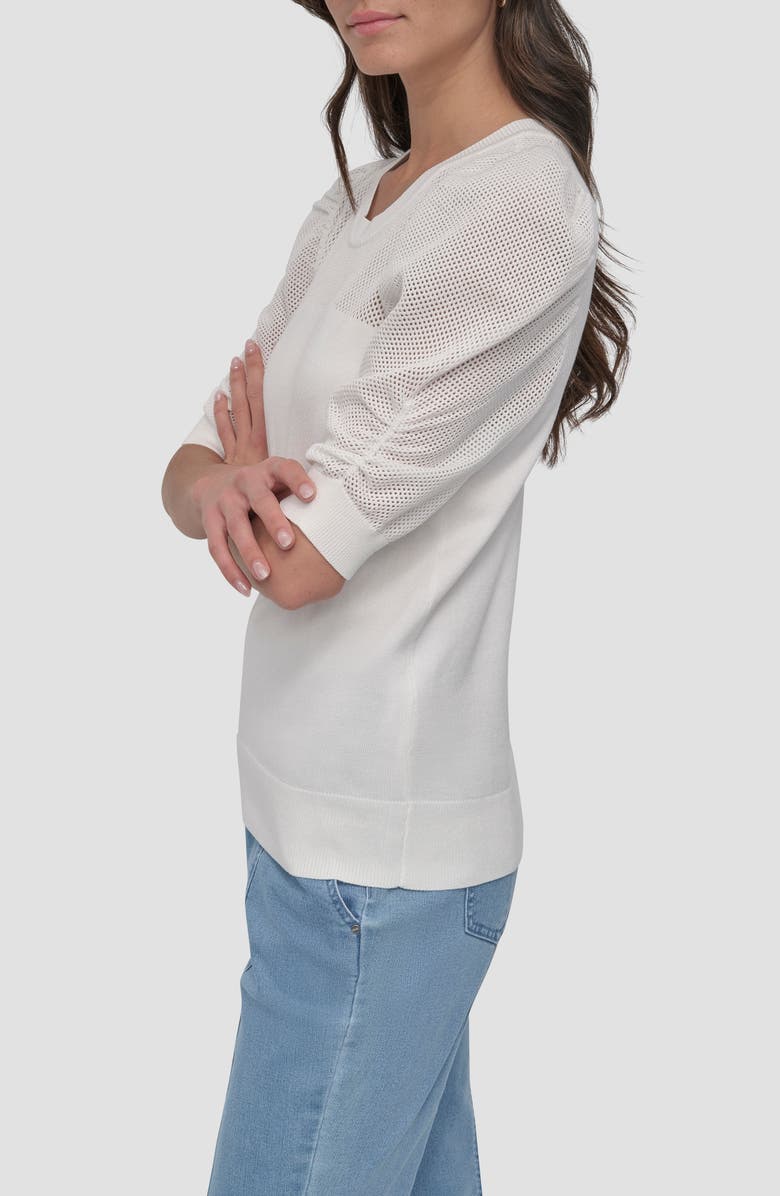 DKNY Puff Sleeve Sweater, Alternate, color, Ivory
