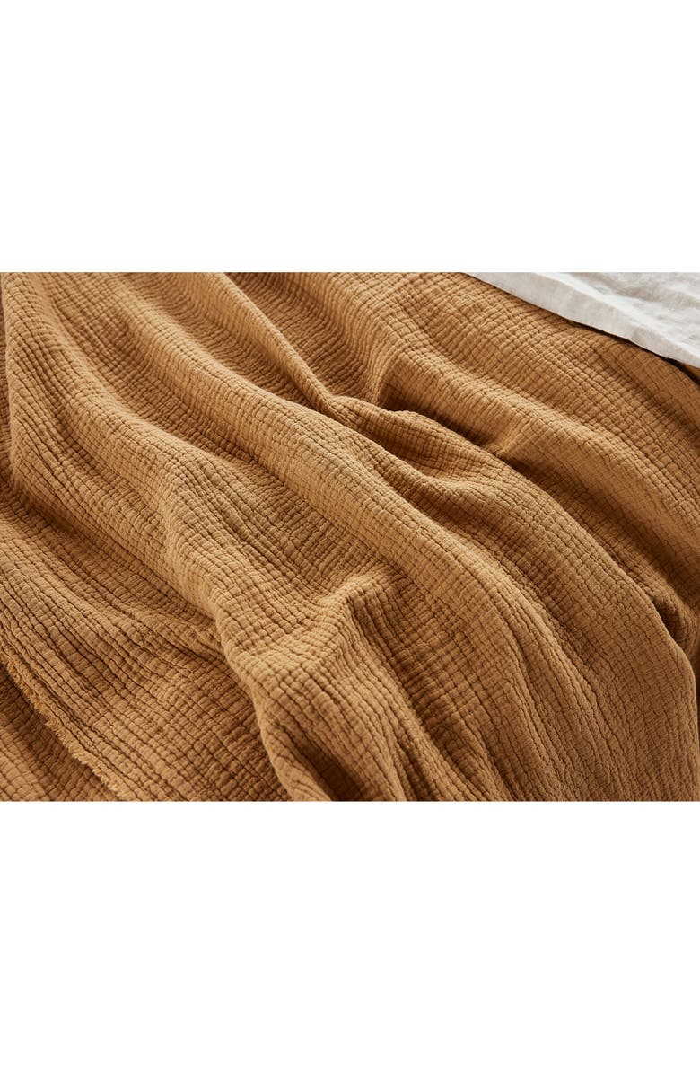 Coyuchi Topanga Organic Cotton Matelassé Blanket, Alternate, color, Hazel