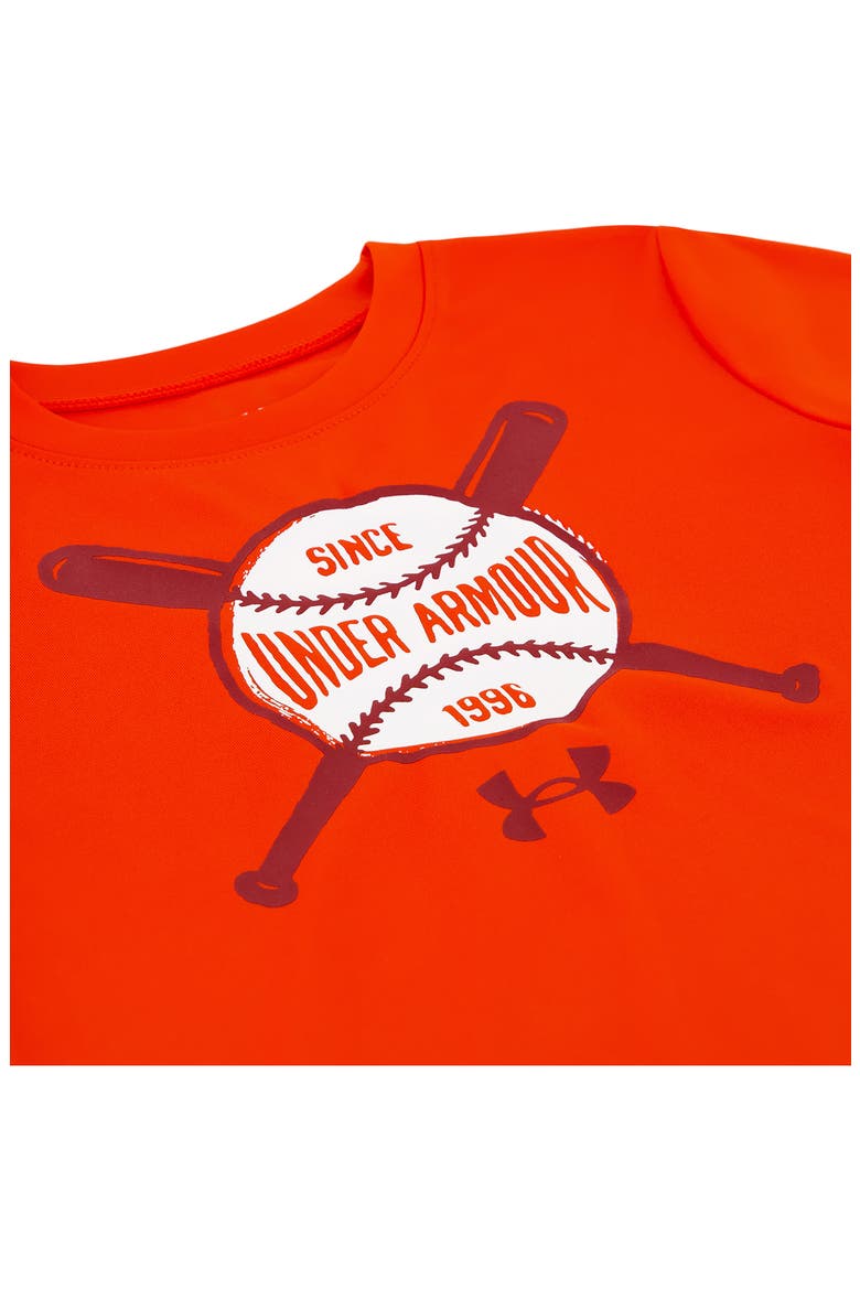 Kids' UA Batter Tech Performance Graphic T-Shirt, Alternate, color, ANTHEM RED