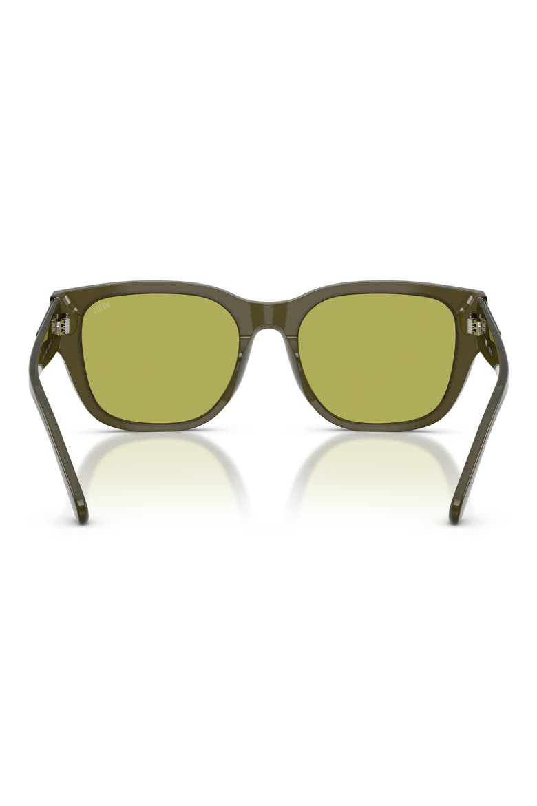 56mm Square Sunglasses, Alternate, color, SOLID GREEN / LIGHT GREEN