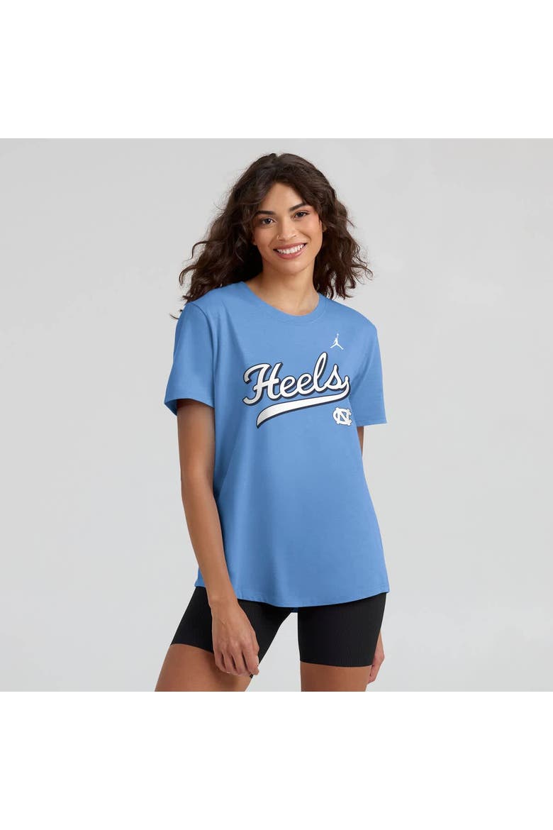 Women's Jordan Brand Carolina Blue North Carolina Tar Heels Local Script T-Shirt, Alternate, color, Light Blue