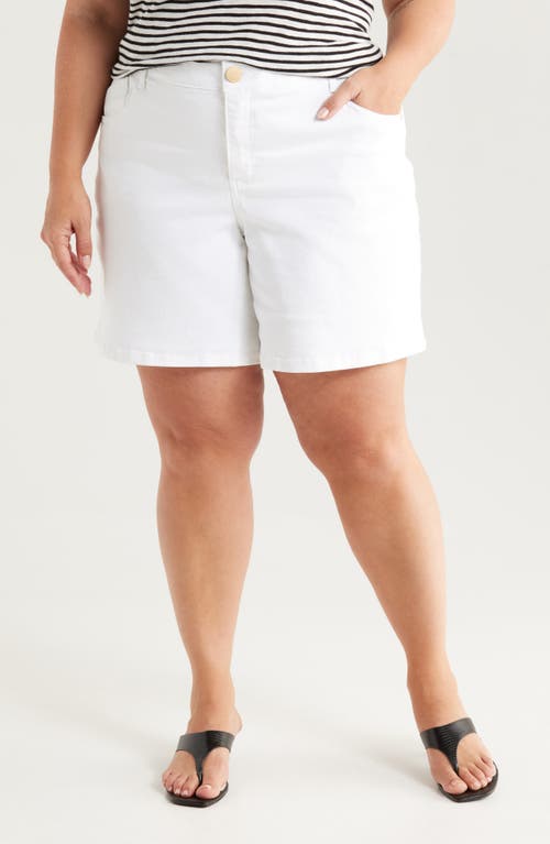 Wit & Wisdom High Waist Mid Thigh Relaxed Denim Shorts