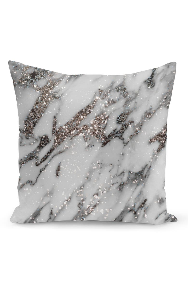 CURIOOS Classic White Marble Throw Pillow, Main, color, 
