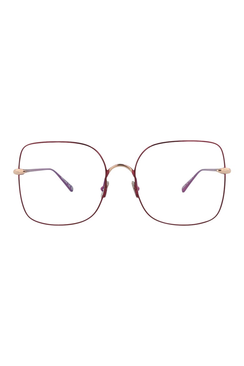57mm Square Optical Glasses, Main, color, VIOLET TRANSPARENT