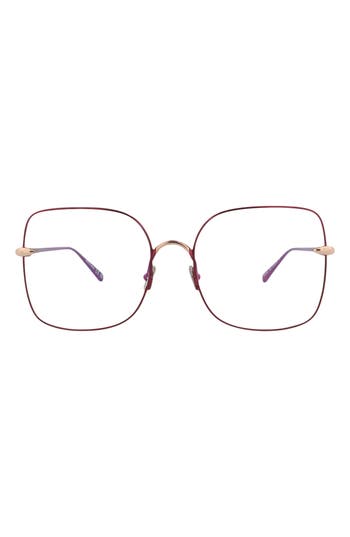 Pomellato 57mm Square Optical Glasses In Violet Transparent