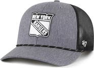 '47 Men's '47  Gray New York Rangers Carbon Rope Trucker Adjustable Hat