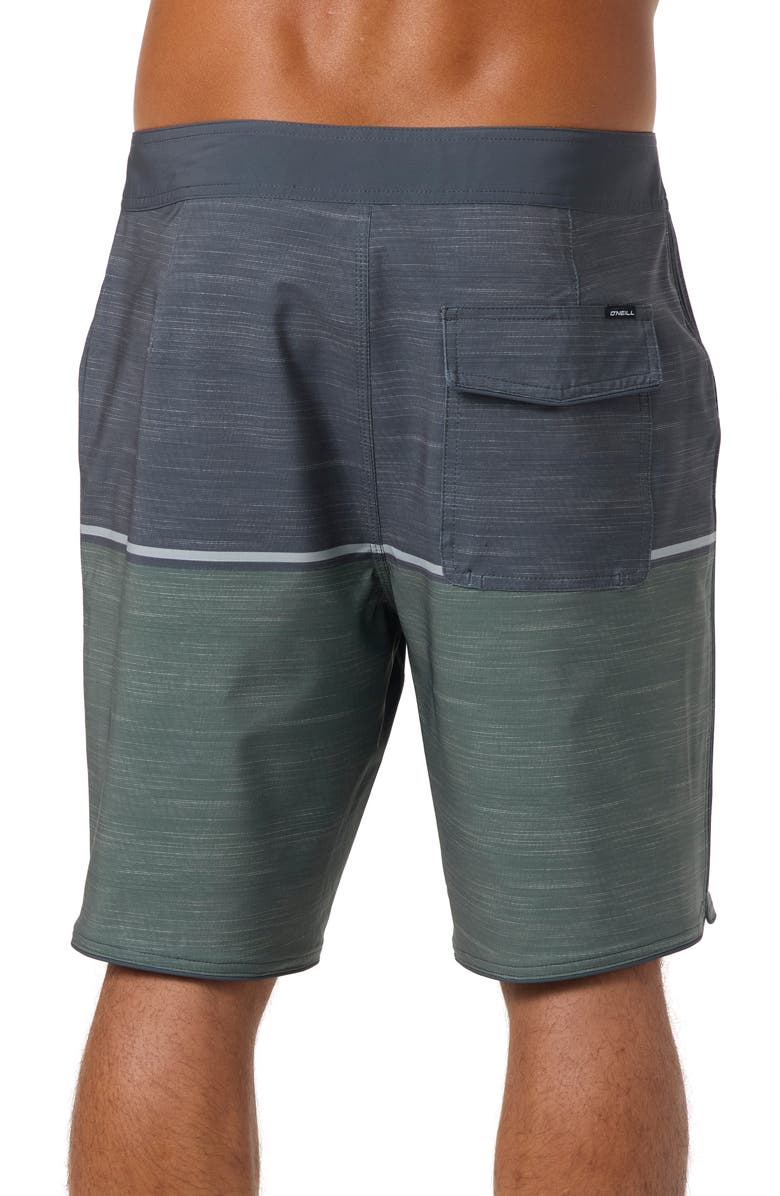 O'Neill Hyperfreak Mysto Block Scallop Swim Trunks, Alternate, color, Dark Olive