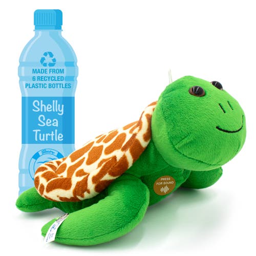 Shore Buddies Shelly The Sea Turtle 12" Stuffed Plush Toy W/ Authentic Animal Sounds In Green