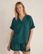 Haven Well Within Organic Cotton Gauze V-Neck Top