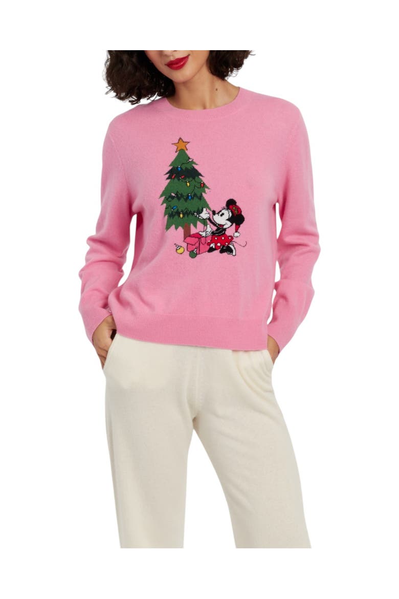 Wool-Cashmere Minnie Christmas Sweater, Main, color, Pink