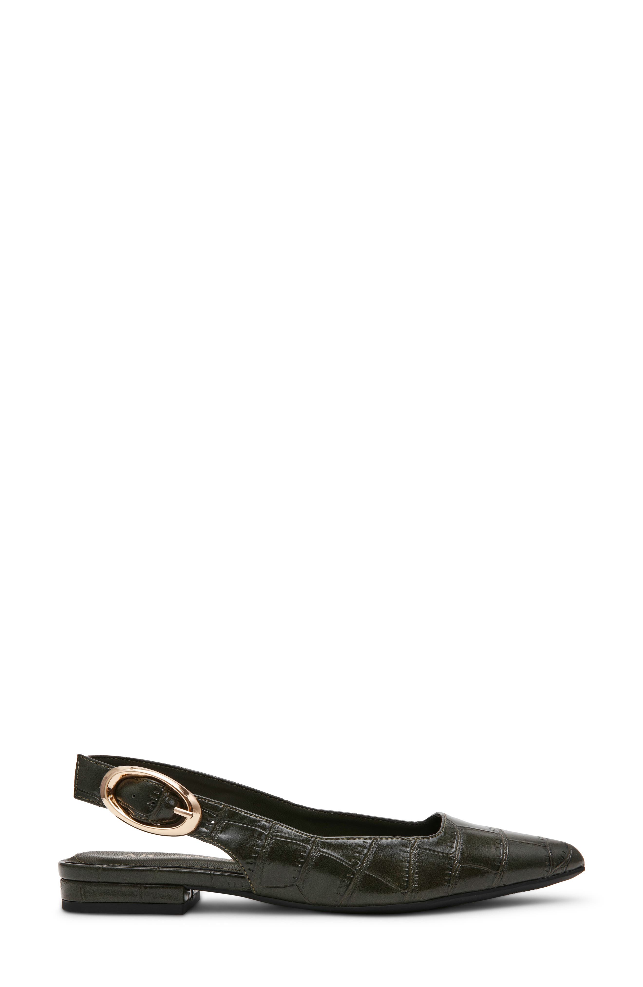 Kalil Faux Leather Slingback Pointed Toe Flat, Alternate, color, OLIVE