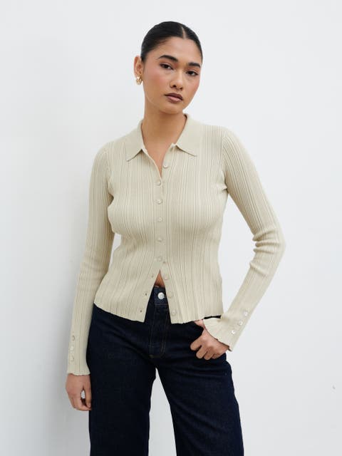 Denver Buttoned Long Sleeve Knit Top