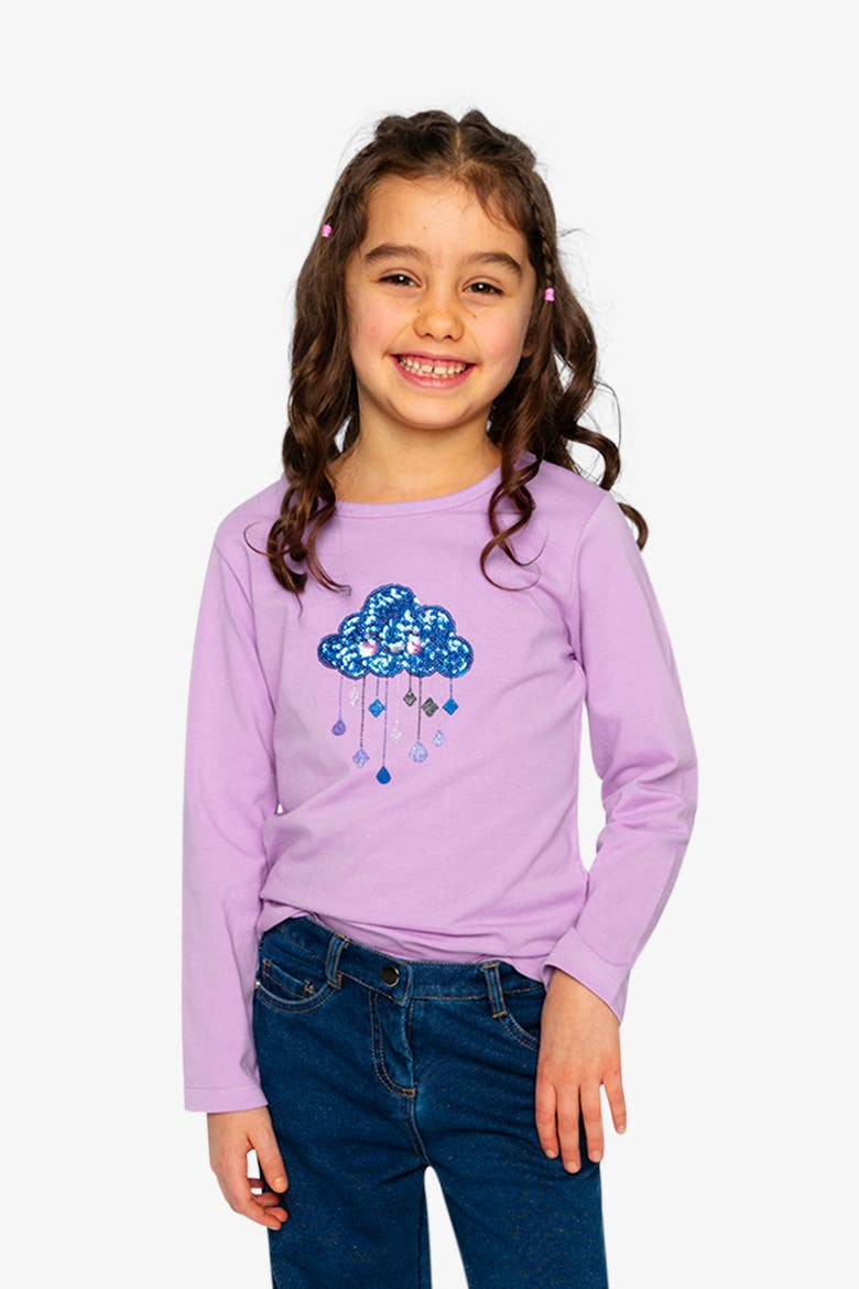 Organic Cotton Sequined Cloud Jersey T-Shirt, Alternate, color, Violet