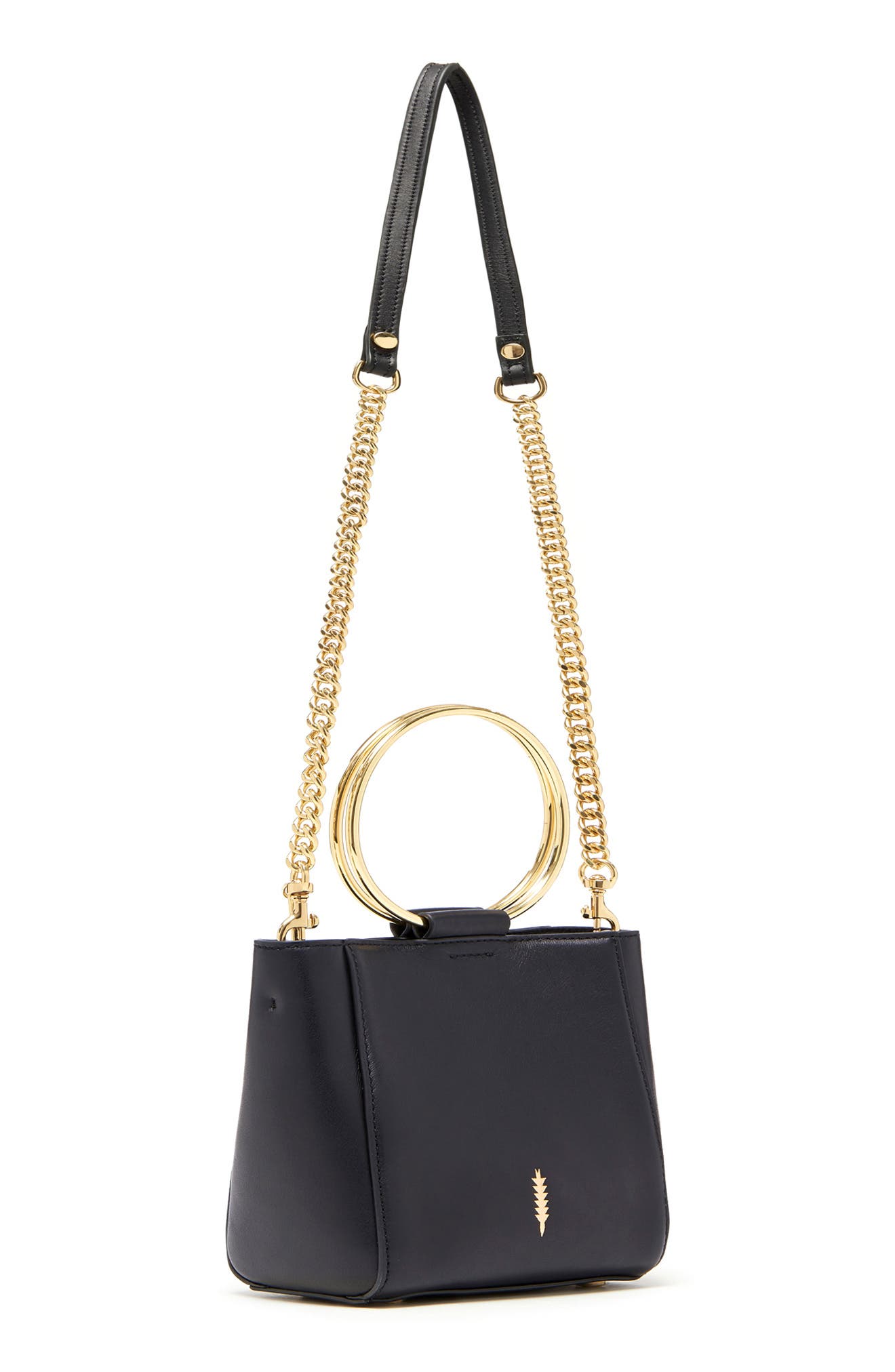 Le Bucket Mini Leather Bag, Alternate, color, BLACK/ GOLD
