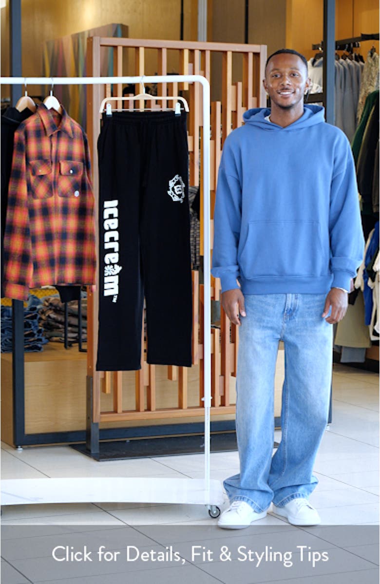 Vertical Logo Cotton French Terry Graphic Sweatpants, sales video thumbnail