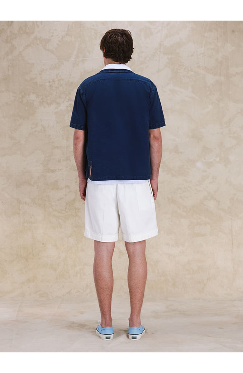 Fortela Bohem Denim Short Sleeve Shirt, Alternate, color, Indaco