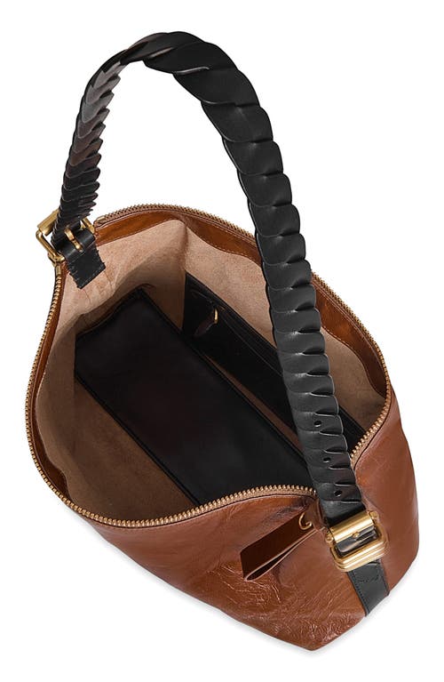 Rebecca Minkoff Buckle Up Twisted Strap Shoulder Bag In Brown