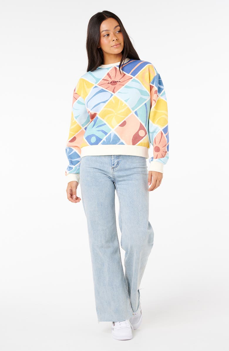 Rip Curl Artist of the Search Ty Williams Sweatshirt, Alternate, color, Blue/ Yellow Multi