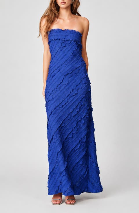 Ruffle Strapless Maxi Dress