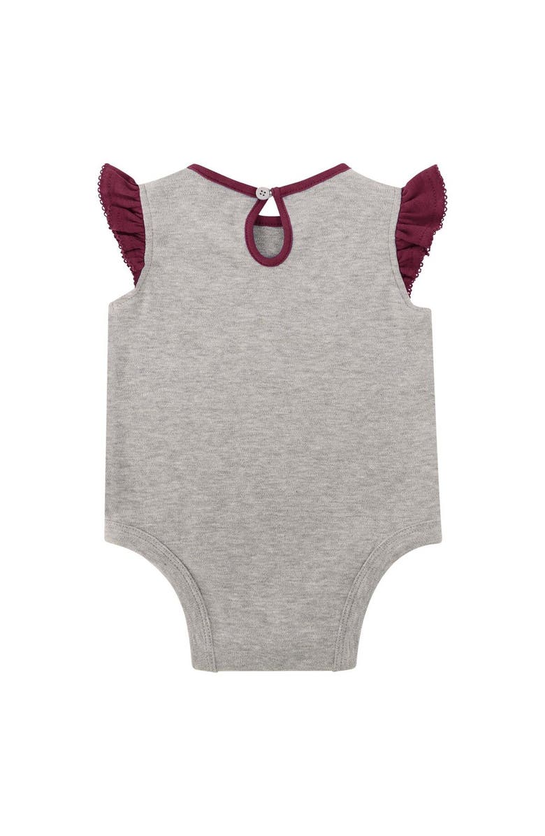 Outerstuff Girls Newborn Heather Gray Minnesota Golden Gophers All Dolled Up Bodysuit, Skirt & Bootie Set, Alternate, color, Heather Gray