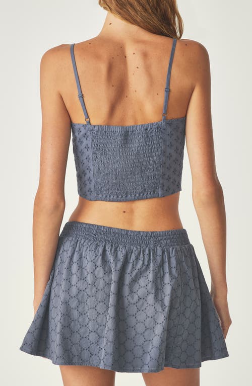 Florence By Mills Eyelet Button-up Camisole In Blue