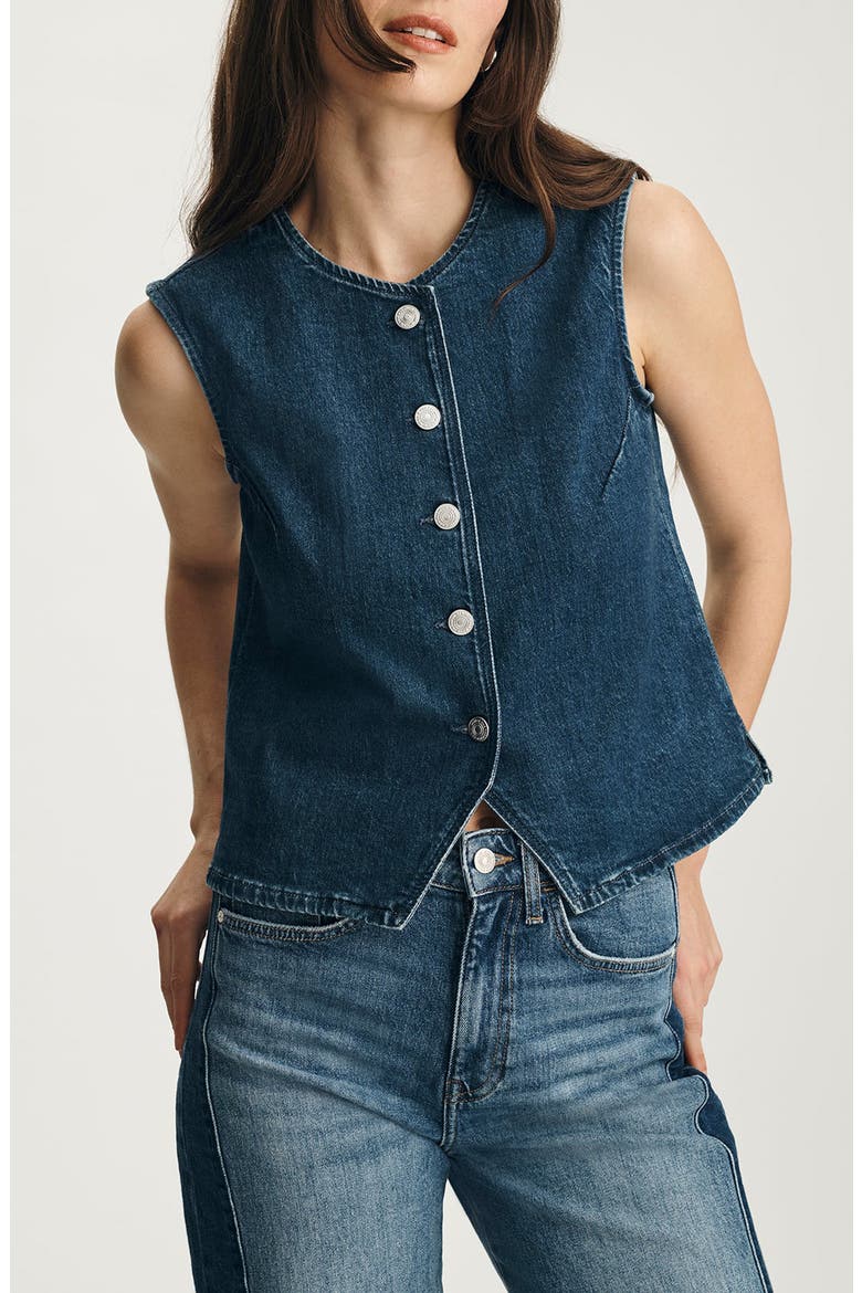 Jemy Denim Vest, Main, color, DARK BRUSHED CLASSIC