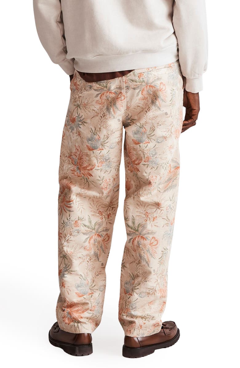 Madewell Floral Straight Leg Canvas Pants, Alternate, color, Summer Dune