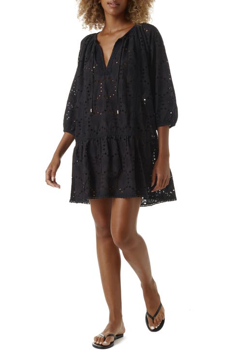 Ashley Eyelet Detail Cotton Cover-Up Tunic