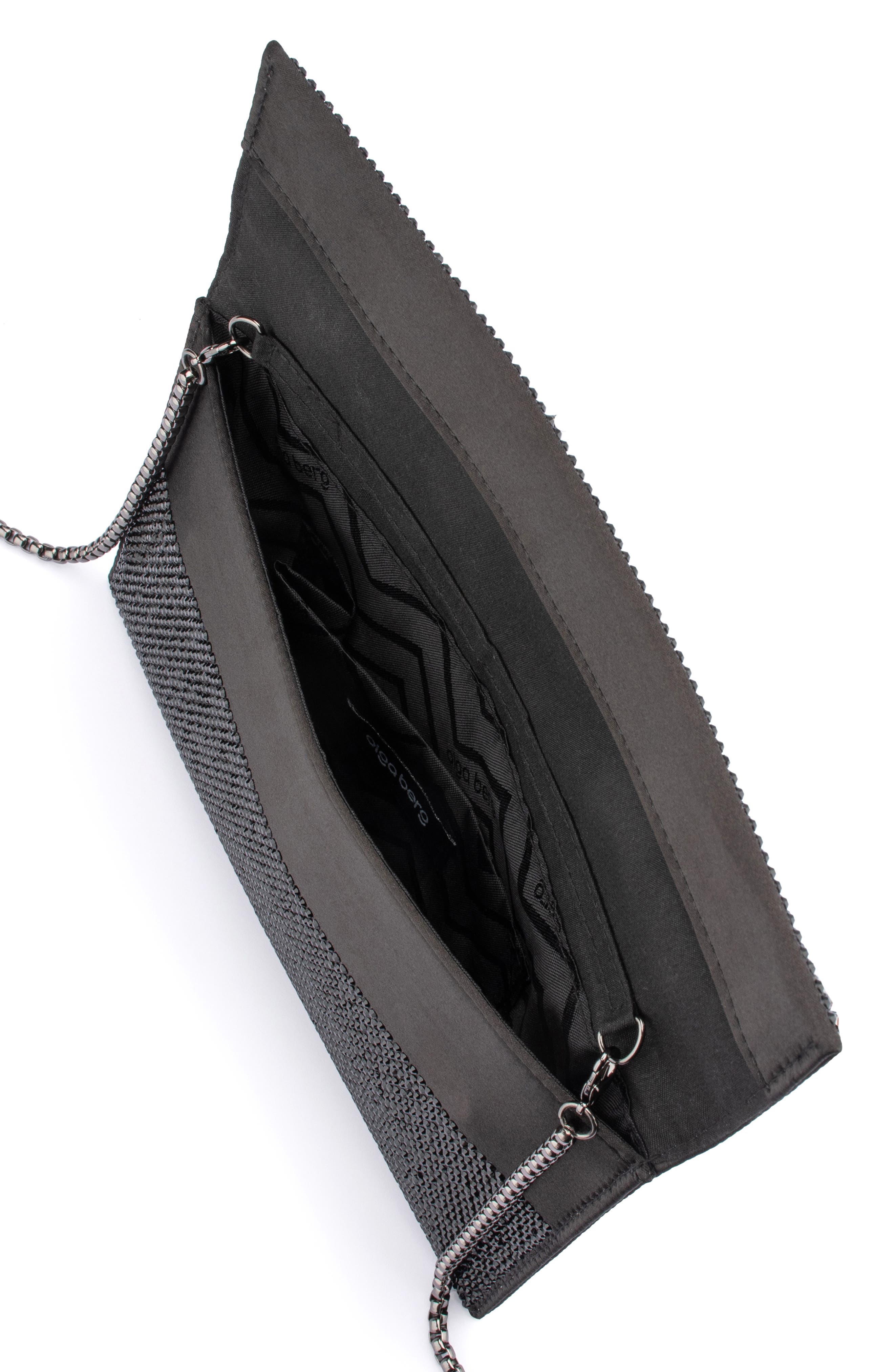 Olga Berg Cara Crystal Envelope Clutch, Alternate, color, Black