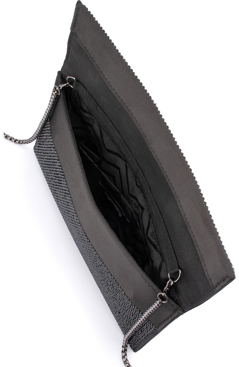Olga Berg Cara Crystal Envelope Clutch, Alternate, color, Black