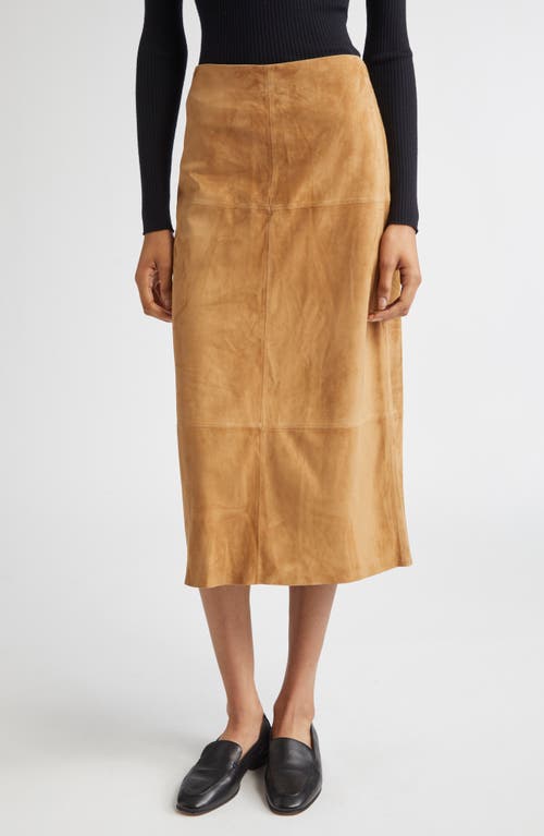 Proenza Schouler Nadia Suede Midi Skirt In Yellow