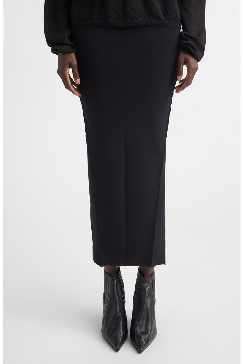Pillar Compact Knit Maxi Skirt, Main, color, BLACK