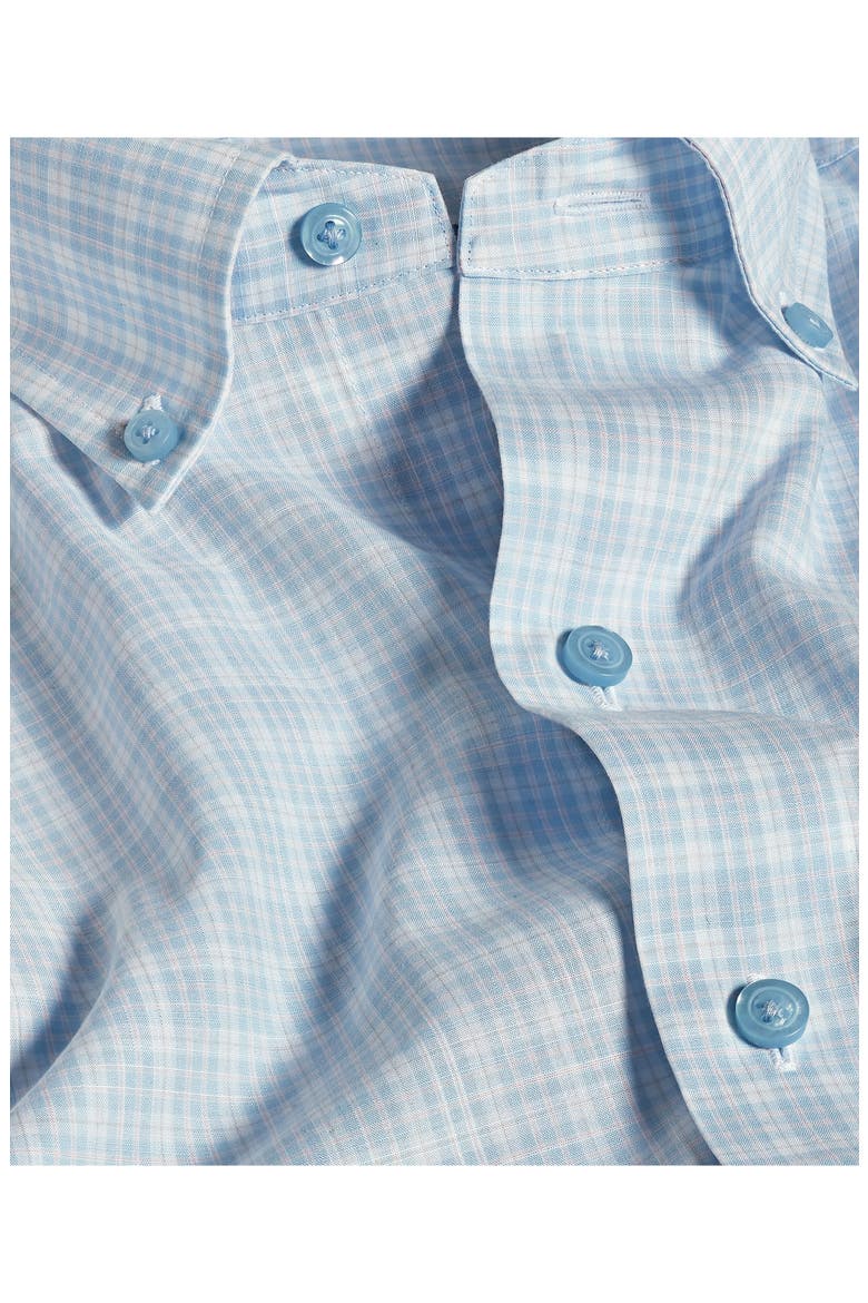 Check Slub Sport Shirt, Alternate, color, SKY/ PINK