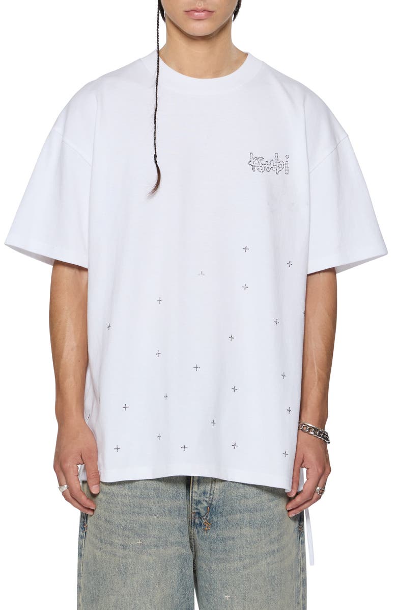 Ksubi Kplus Ekcess Oversize Embellished Cotton T-Shirt, Main, color, 