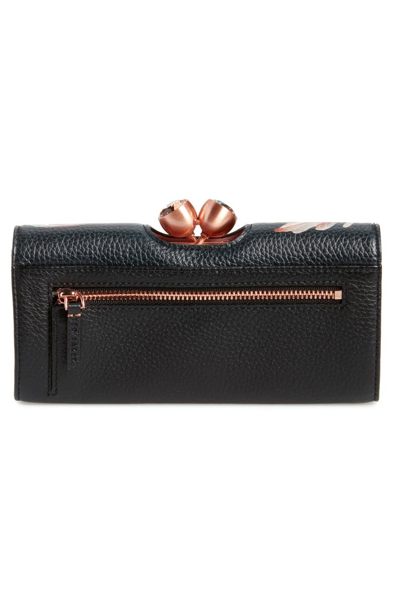Ted Baker London Tranquility Print Leather Matinée Wallet, Alternate, color, 