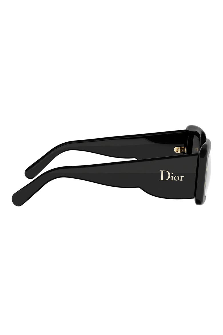 DiorLuckyCharms S1I Rectangular Sunglasses, Alternate, color, SHINY BLACK / SMOKE