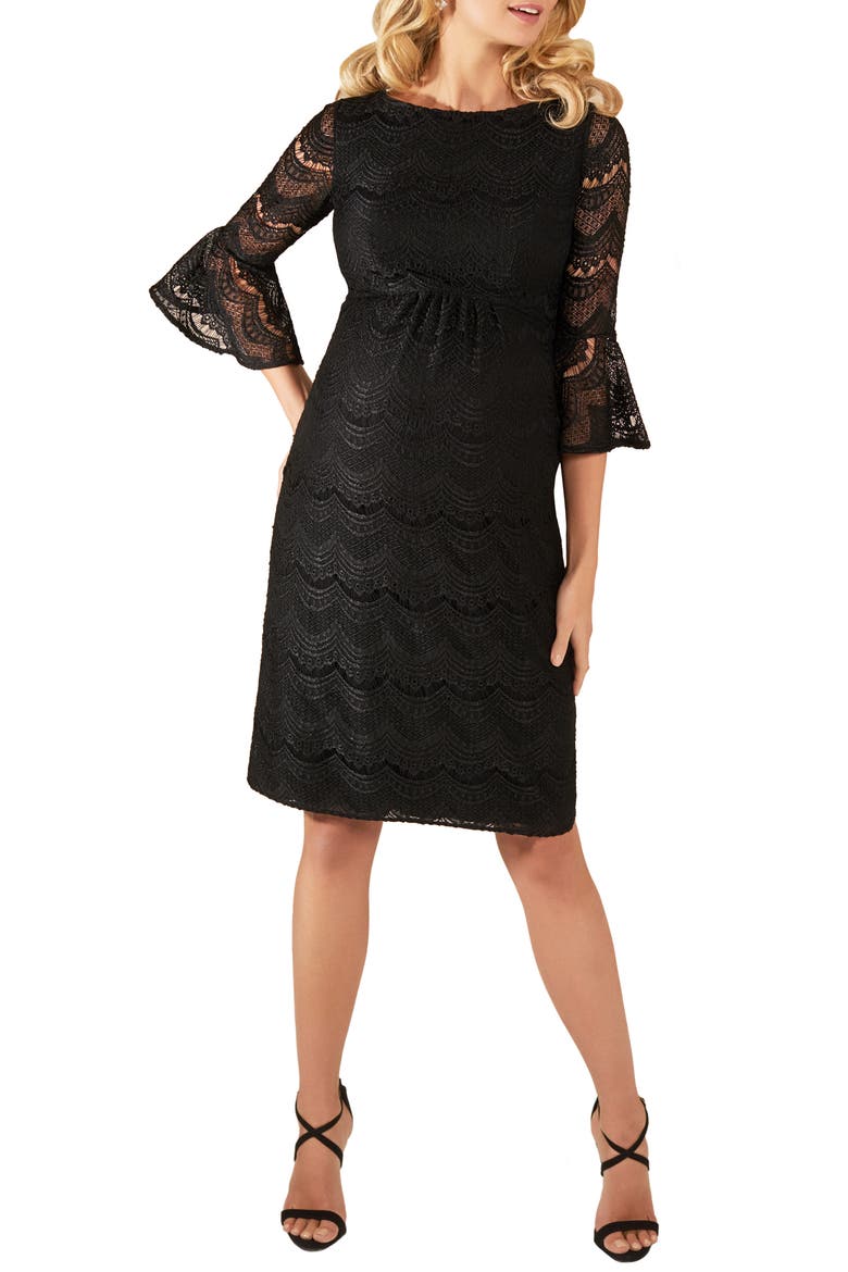 Jane Lace Maternity Cocktail Dress, Main, color, BLACK