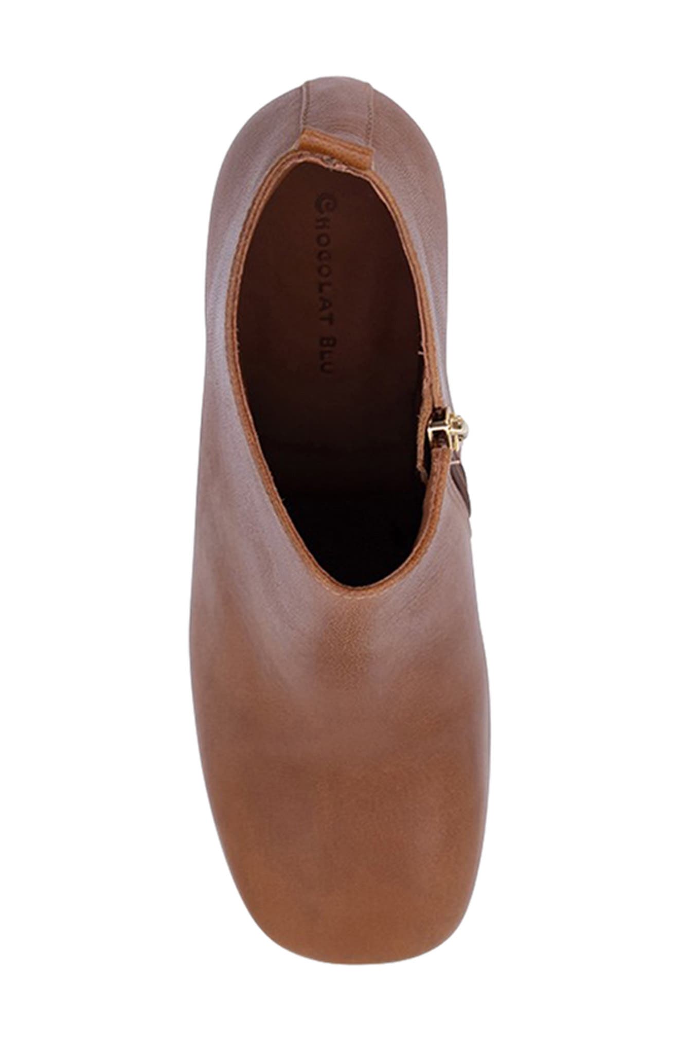 Hilla Block Heel Bootie, Alternate, color, BROWN LEATHER