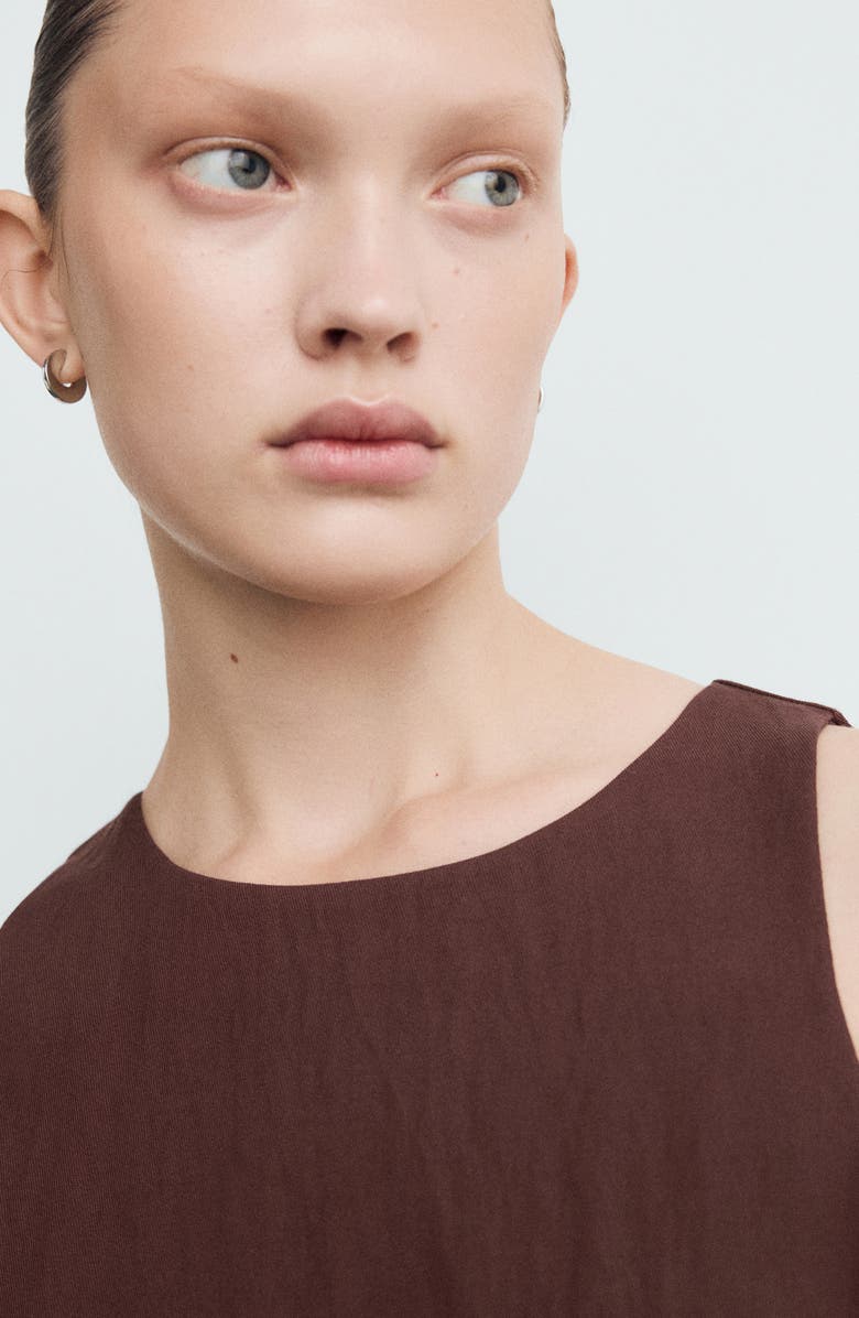 MANGO Sleeveless Belted Jumpsuit, Alternate, color, Brown