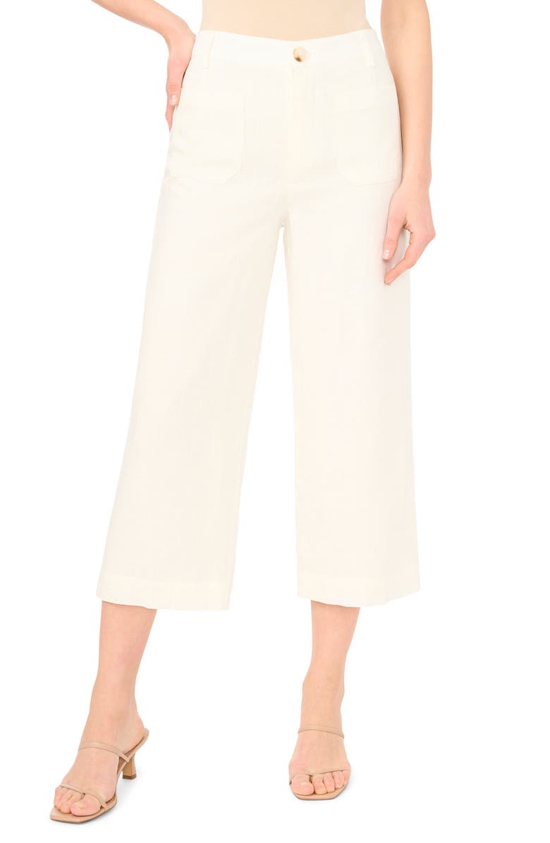 Vince Camuto Double Pocket Wide Leg Pants, Main, color, New Ivory