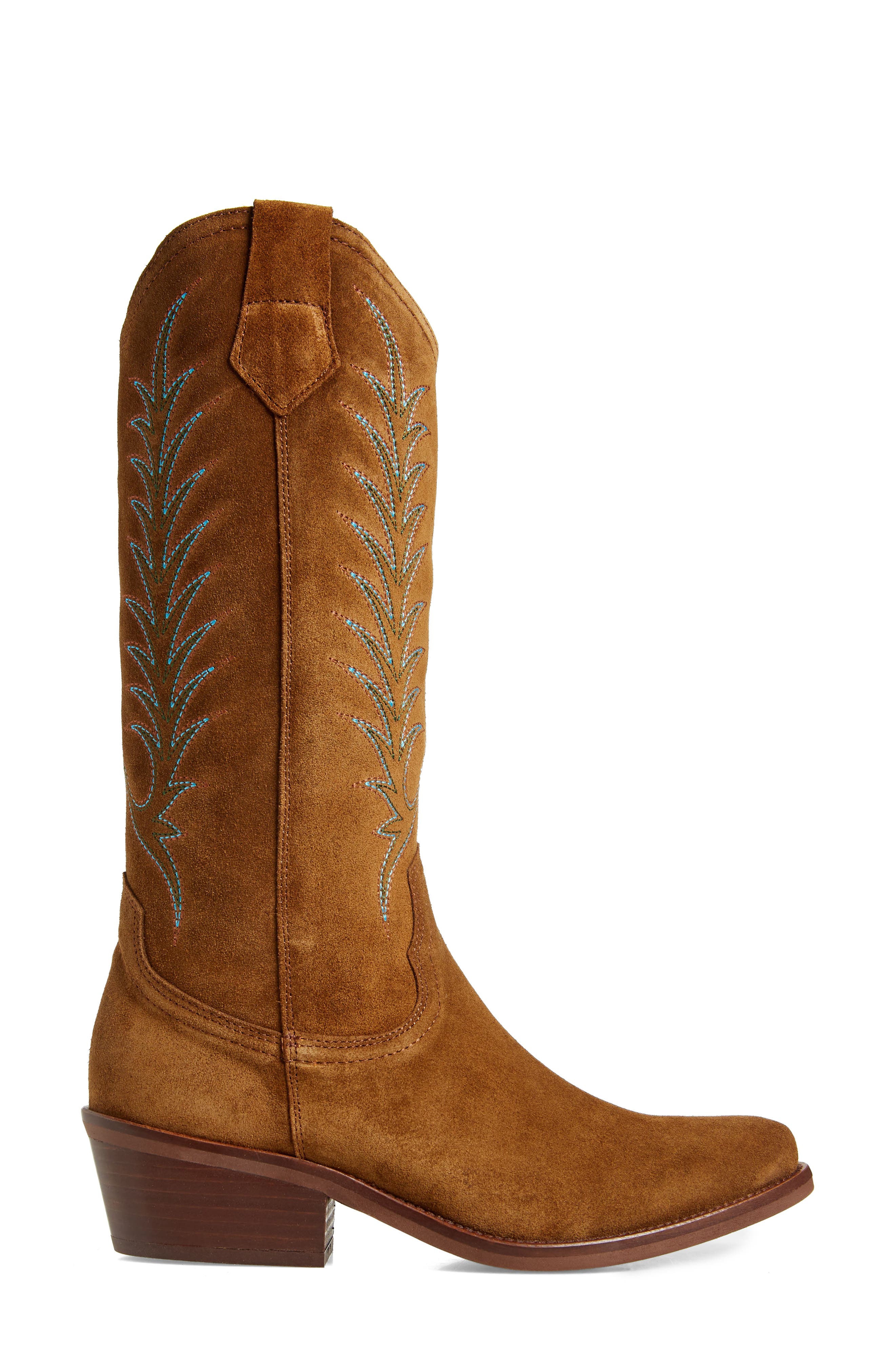 Penelope Chilvers Goldie Embroidered Cowboy Boot, Alternate, color, Peat