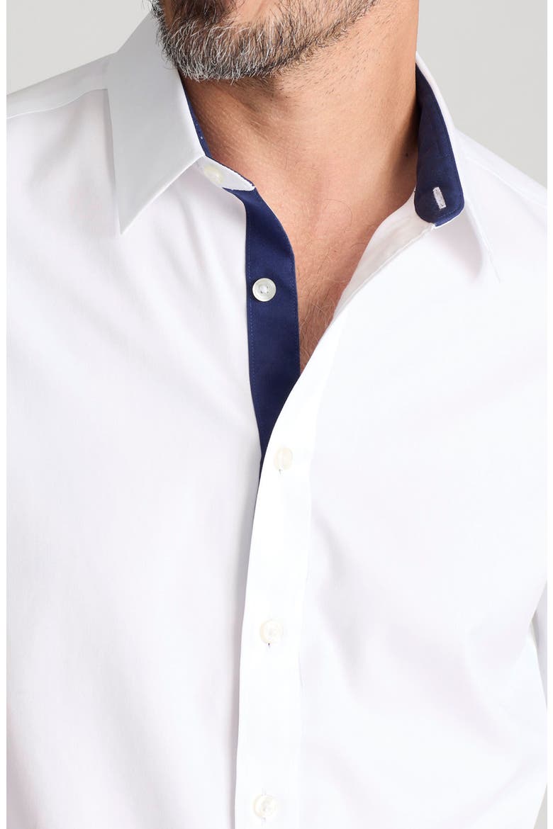 Las Cases Wrinkle Resistant Button-Up Shirt, Alternate, color, WHITE