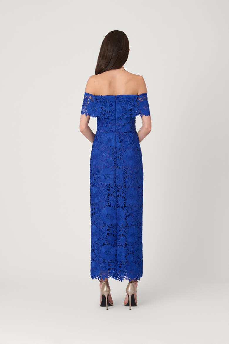 Midnight Garden Lace Avril Dress, Alternate, color, Cobalt